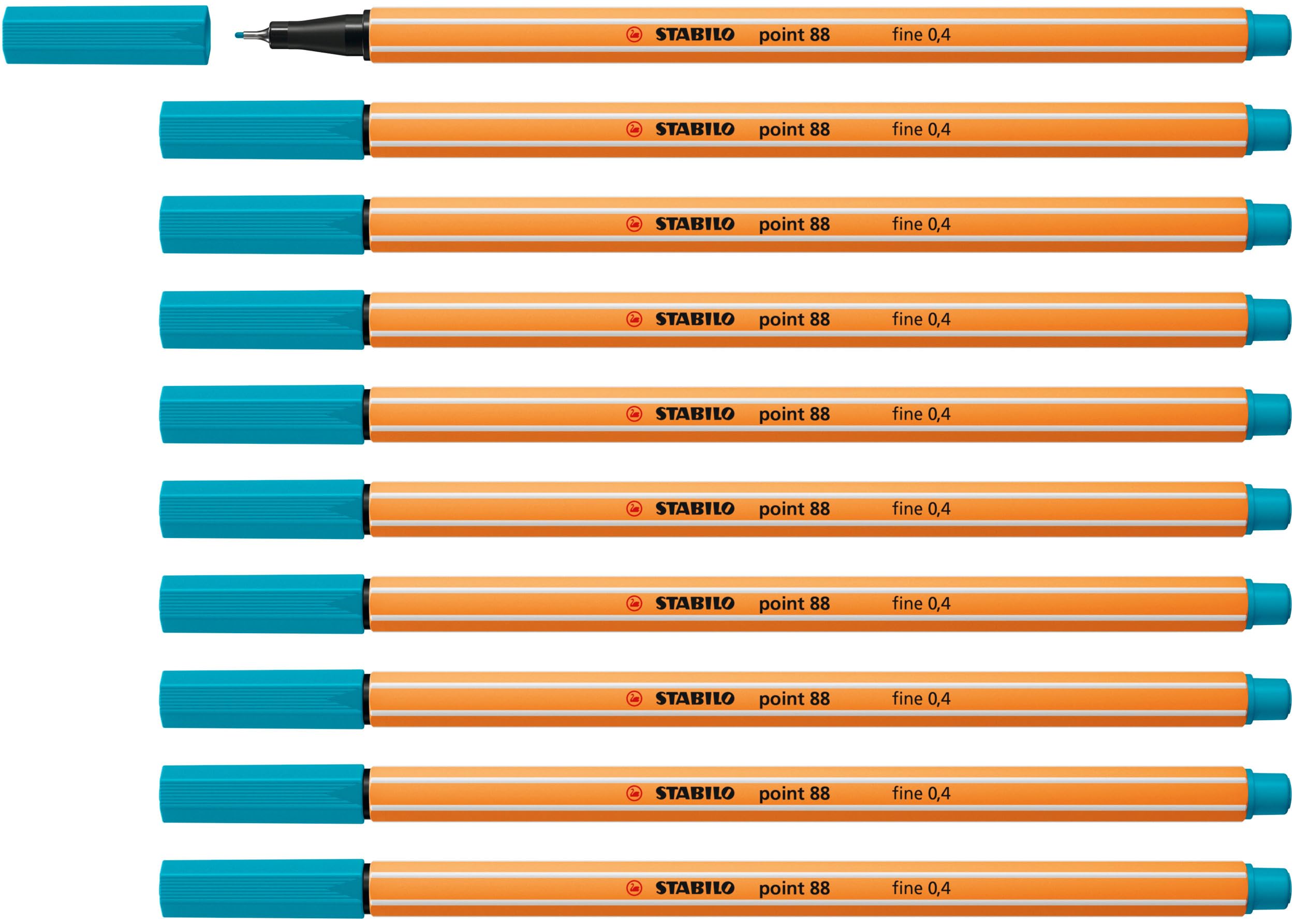 STABILO point 88 - Fineliner - Pack of 10 - Light Blue