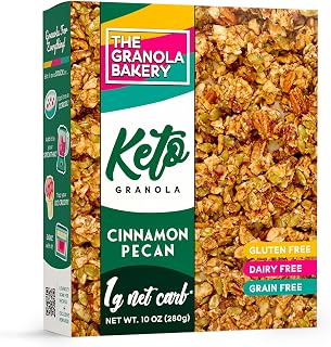TGB Cinnamon Keto Granola | 1g Net Carb Cereal | Gluten Free Low Carb Nut Snack, 10 Ounces