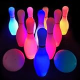 OceanWings Kids Light up Bowling Ball Toys Set&comma;Bowling Pins Toy Game with 10 Pins & 2 Balls Fun Sports Games for Kids Toddler Indoor & Outdoor Boys Girls Children 3 4 5 6 Years
