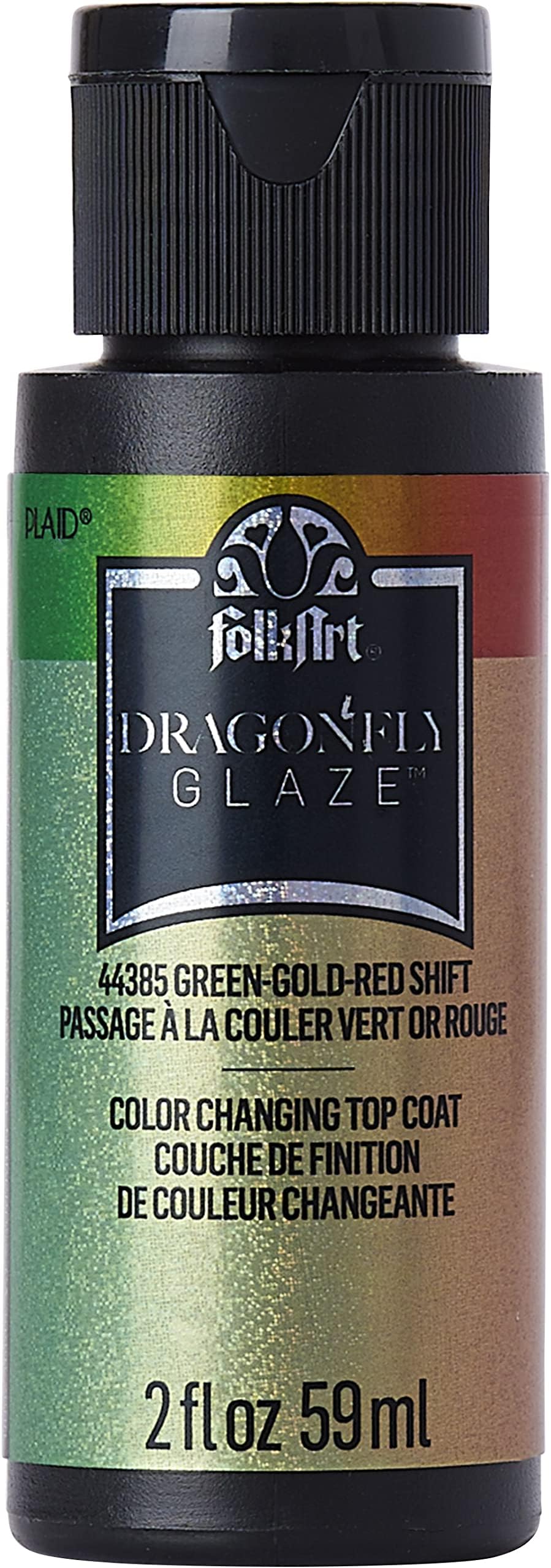 FolkArt DRAGONFLY GLAZE GRN-GLD-RD 2OZ