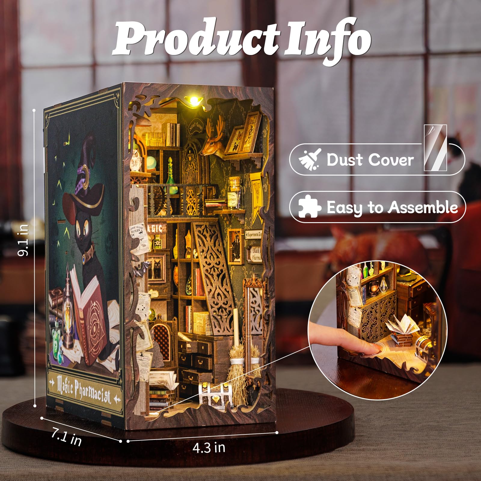 Kit Book Nook CUTEBEE Miniaturas DIY | Casa Em Madeira Para Decorar Estante