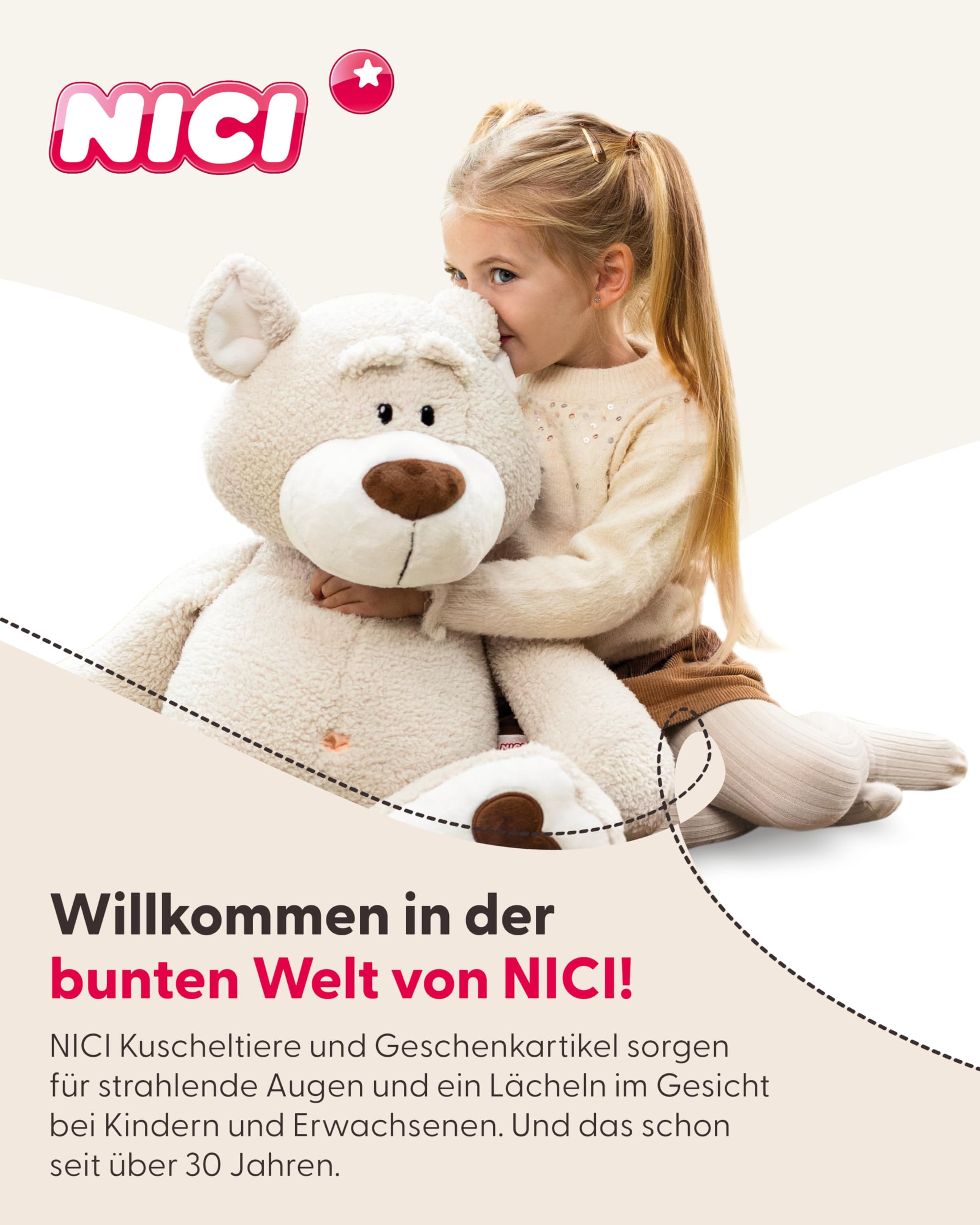 NICI Kissen Lissy PONY Einhorn 43x25cm Bunt - Flauschiges NICI Kuschelkissen für Kinder & Erwachsene, Kinderkissen für Zuhause, Kindergarten oder unterwegs - 49980