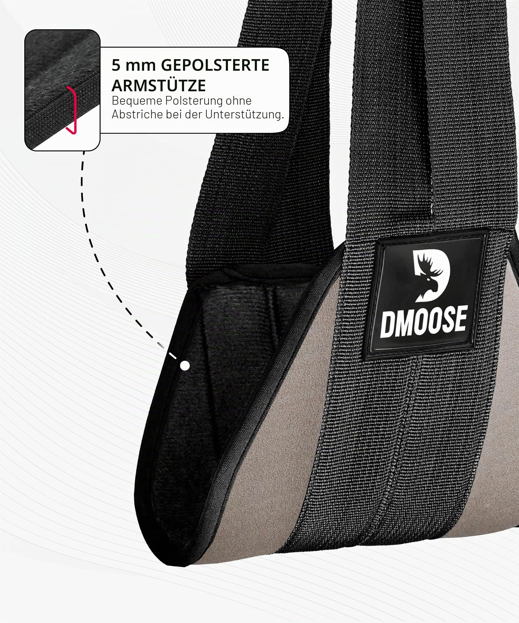 DMoose Fitness Hängende Bauchmuskelriemen für Klimmzugstange und Core-Krafttraining – Weich gepolsterte Trainingsriemen für Bauchmuskelübungen und Beinheben, Hängestangenriemen mit 2 Stahlkarabinern