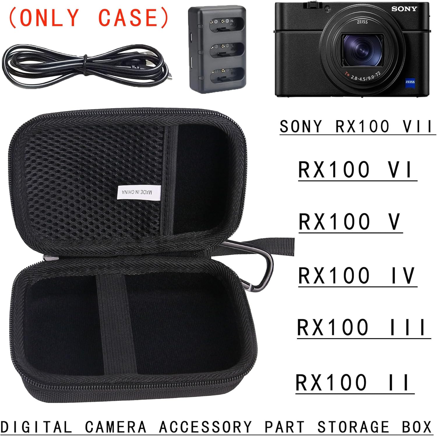 Hard EVA Carrying Storage Case Compatible with Sony RX100 VII/RX100 VI/ RX100 V/ RX100 IV/RX100 III /RX100 II Digital Camera Travel storage box (big) - Image 2