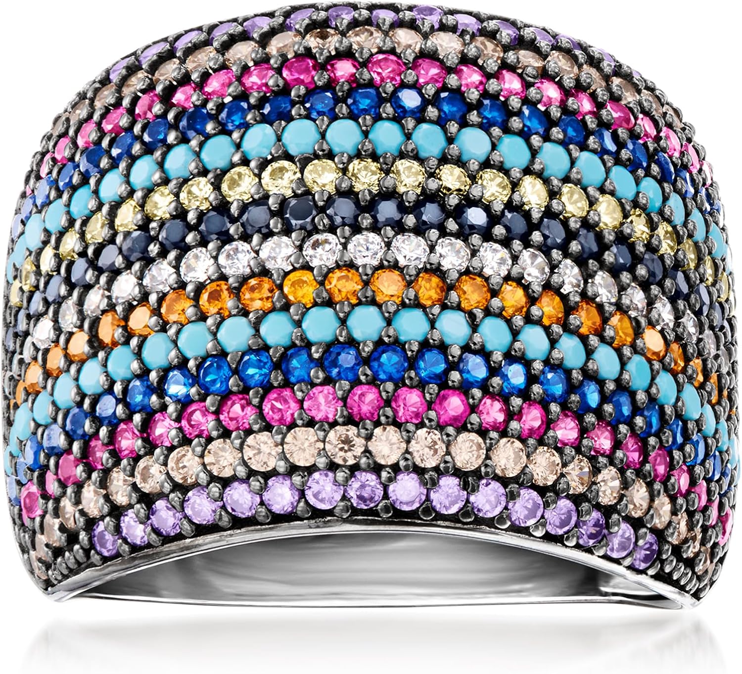 Ross-Simons 2.00 ct. t.w. Multicolored CZ Ring in Sterling Silver