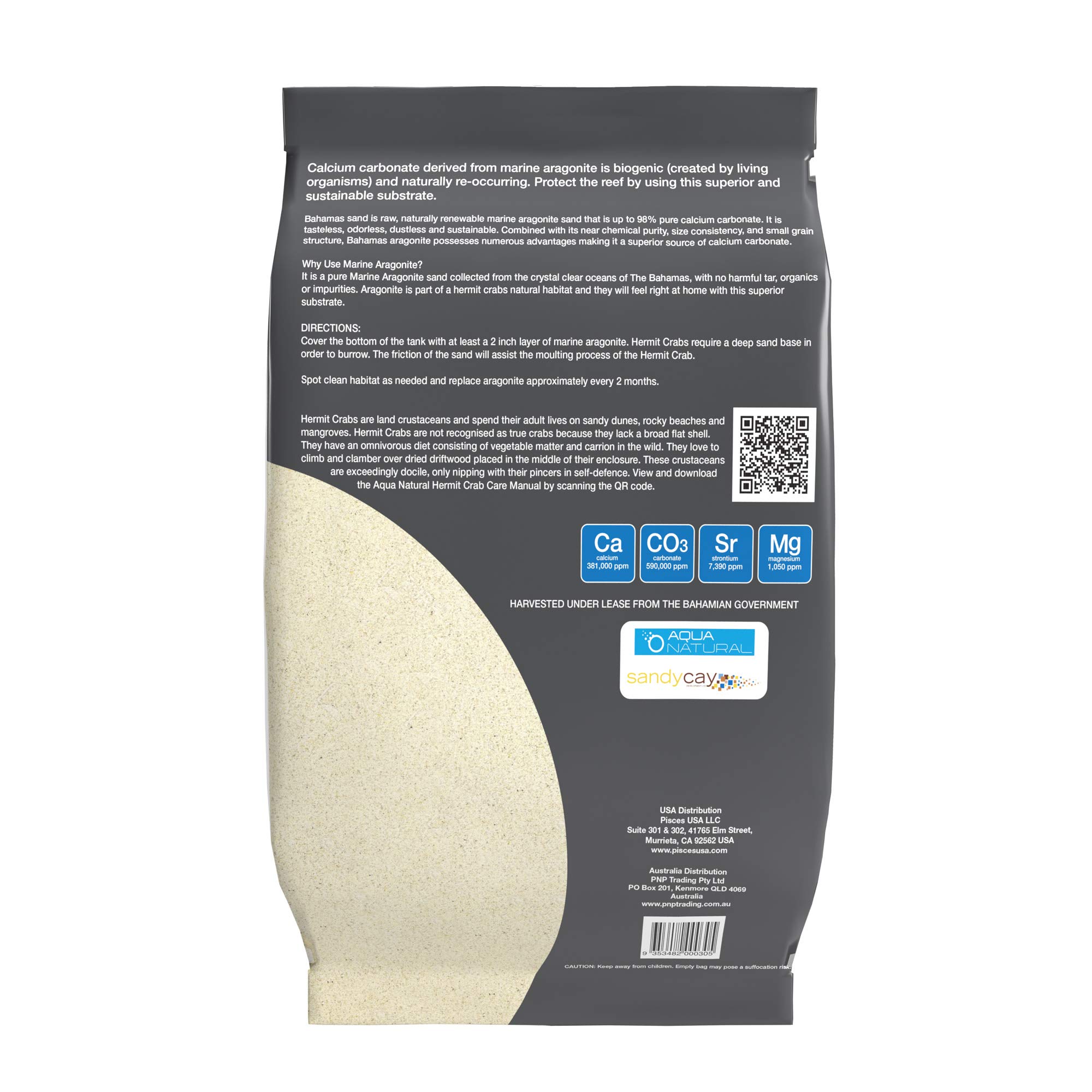 Aqua Natural Bernard l'ermite aragonite 4,5 kg, sable pour habitat