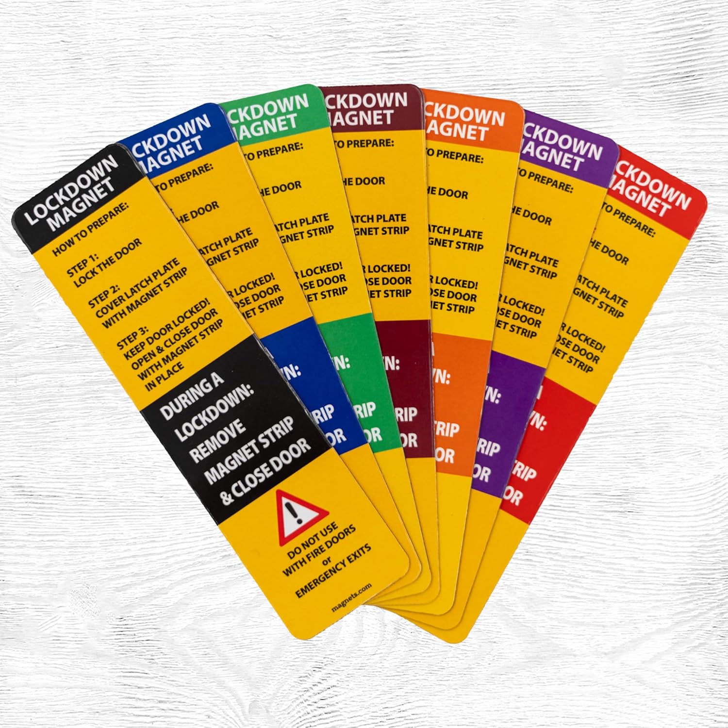 100 Pack - Lockdown Magnetic Strips for School Lockdowns - New and Improved! Durable 30mil Magnetic Strip (Black)… Made in The USA