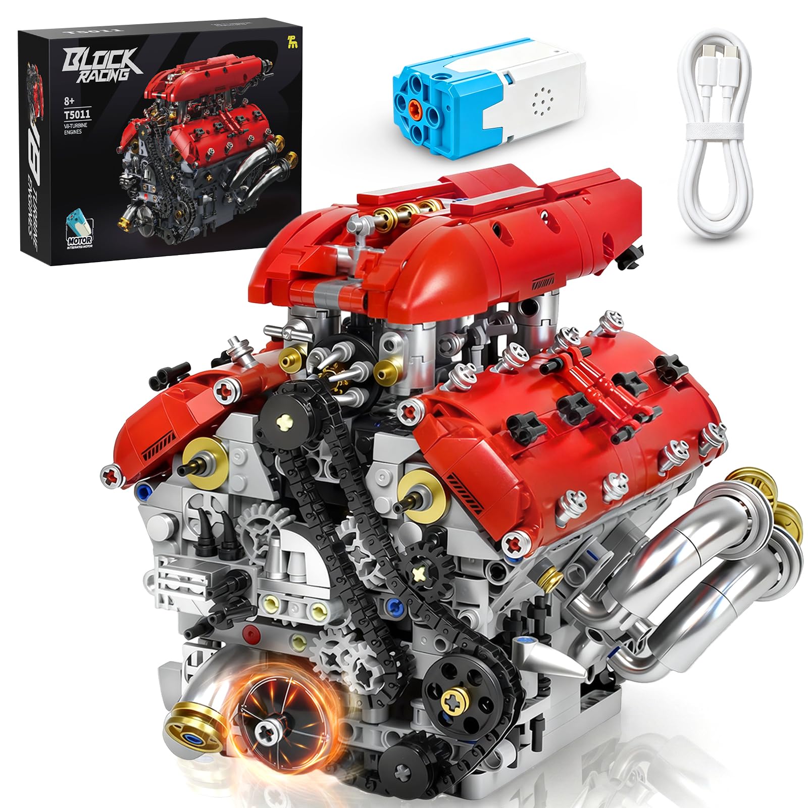 Amazon.com: NEXTJOY V8 Engine Model Kit, 1370 PCS Build Your Own