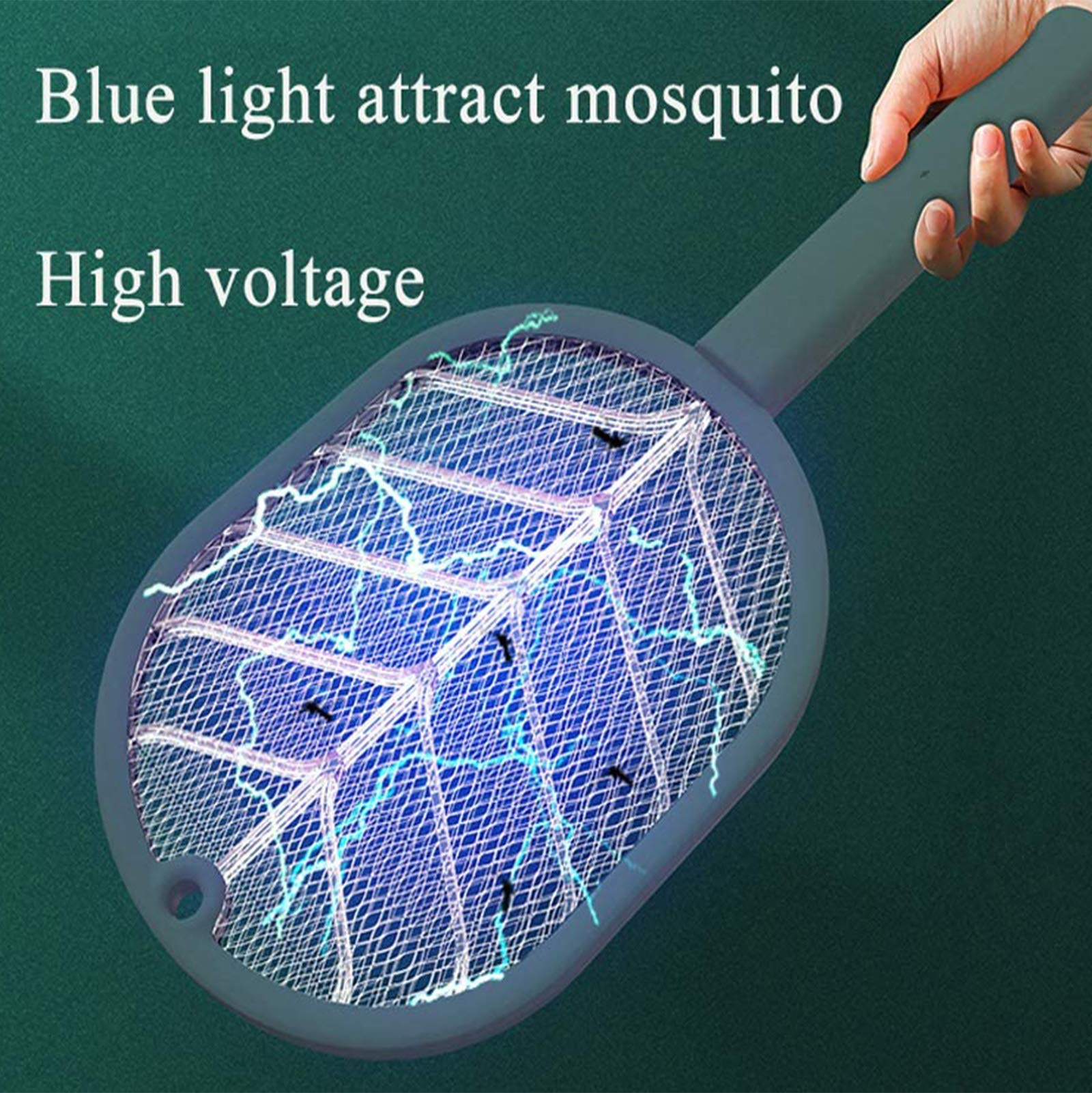 Fly Swatter-Zap Mosquito for Indoor And Outdoor Electric Pest Control, USB Rechargeable,LED Lighting w/Base