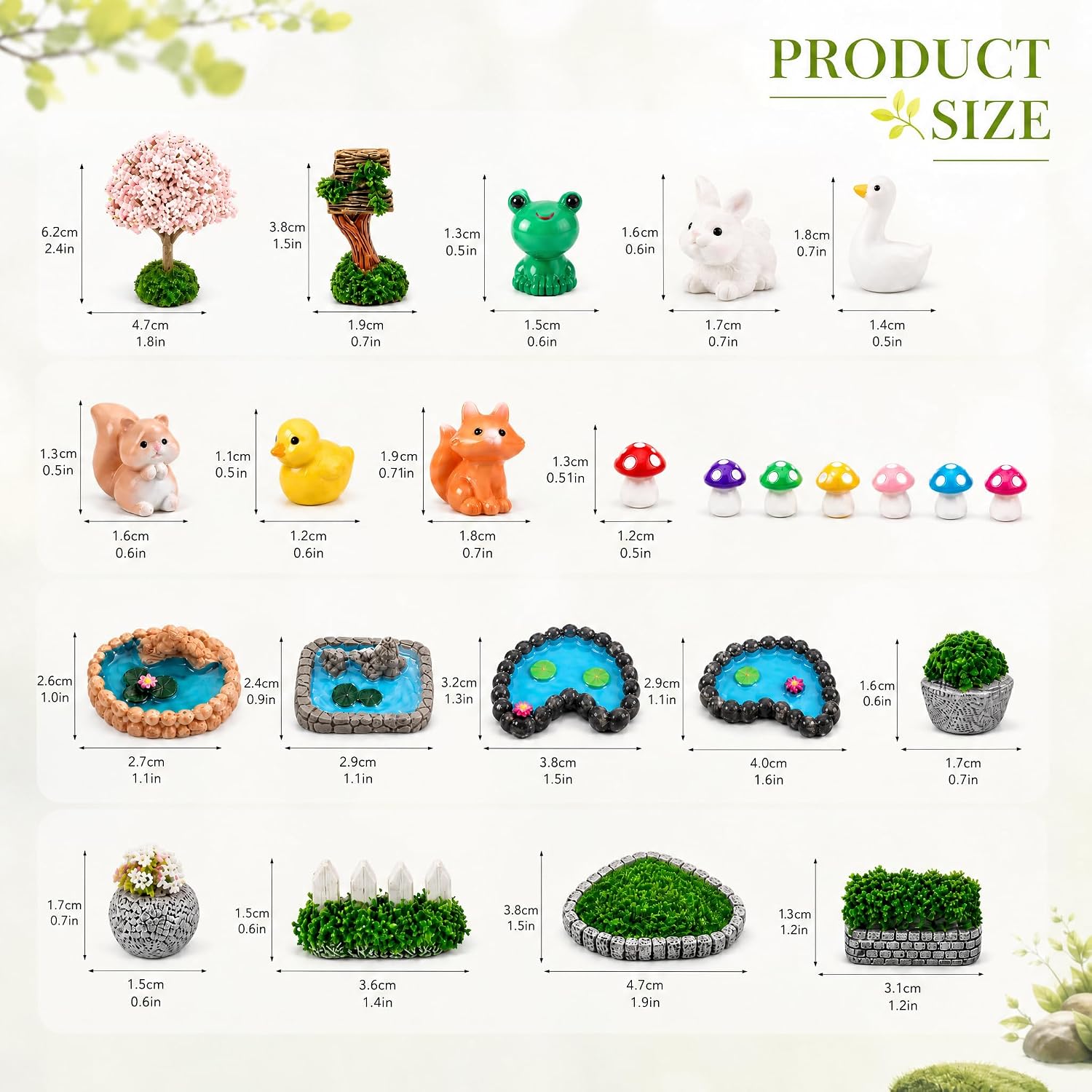 56 Pcs Fairy Garden Accessories Outdoor,Miniature Landscape Decor