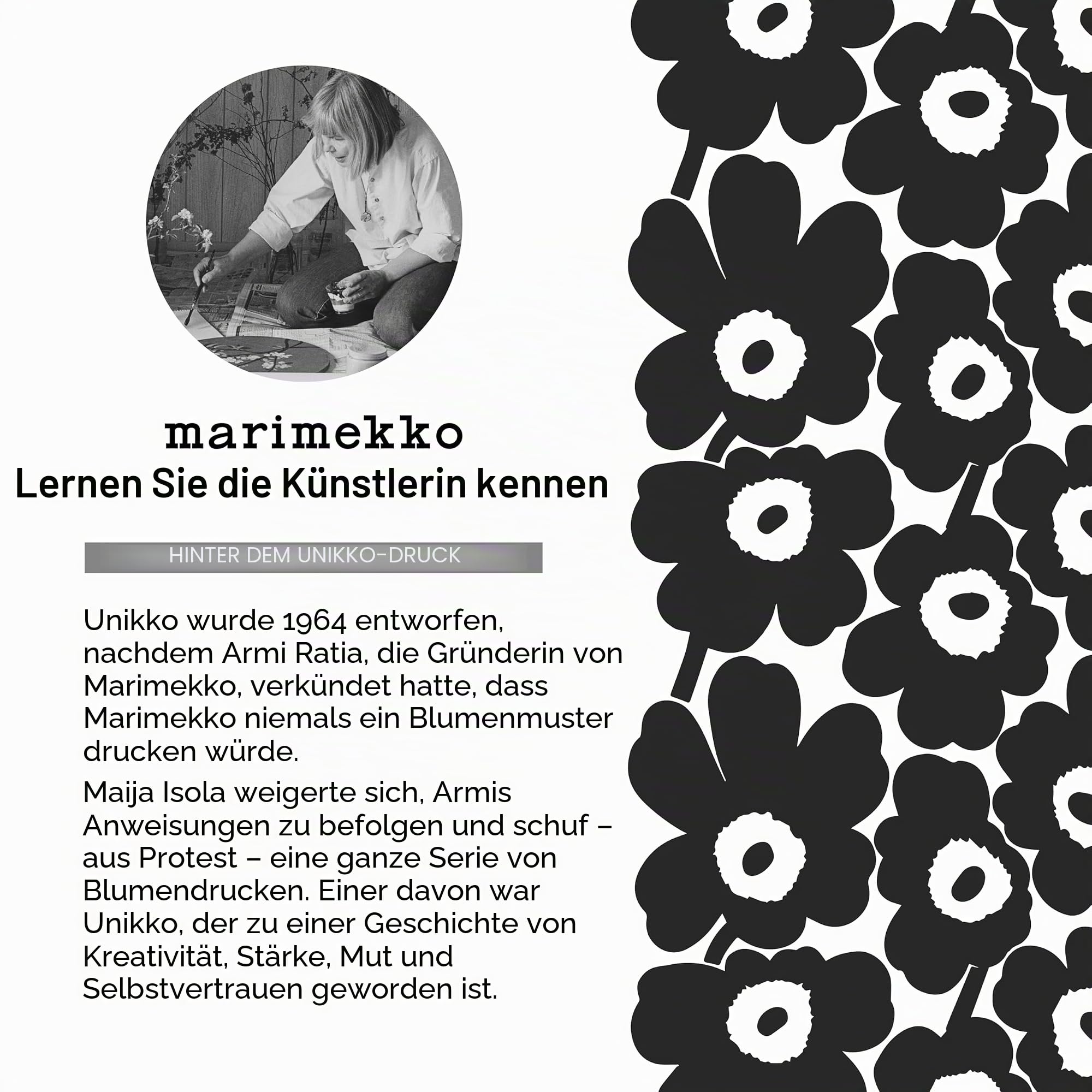 Marimekko - Pieni Unikko Kissenhülle mit Reißverschluss