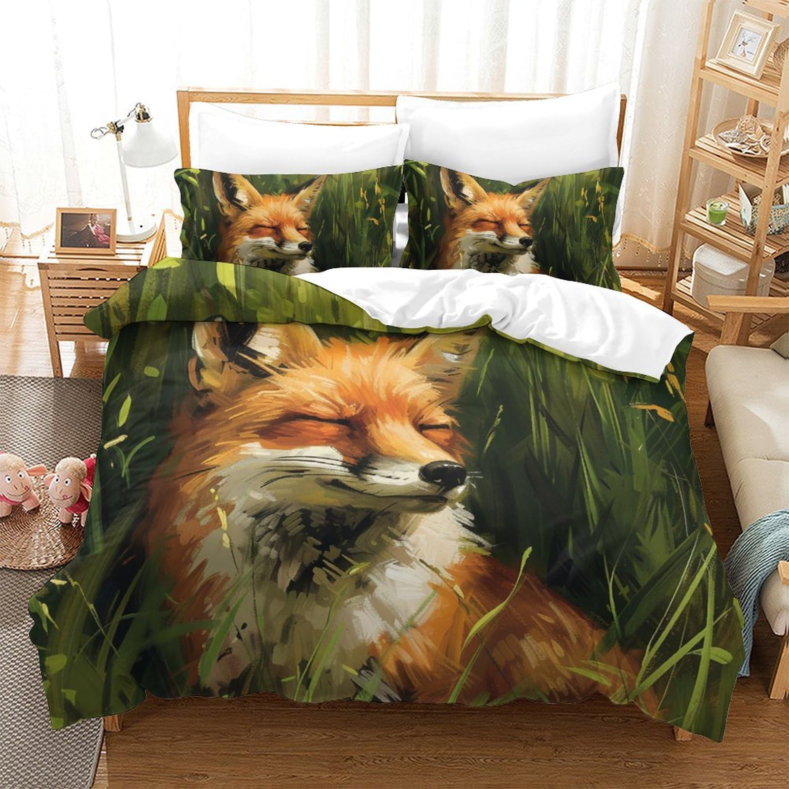 Parure de lit renard de la jungle pour s'évader chaque soir dans sa chambre