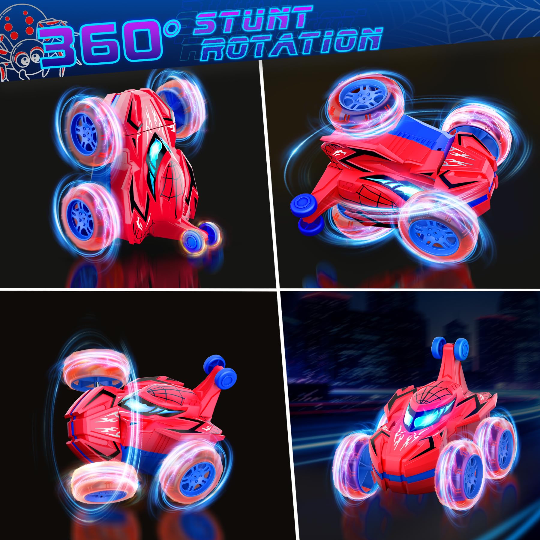 Ophy Macchina Telecomandata per Bambini, Giochi Bambini 3 4 5 6 7 8 9 Anni, Regalo Bambino 3 4 5 6 7 8 9 Anni, Giocattolo per Auto Telecomandata Acrobatica per bambini, Spider Car