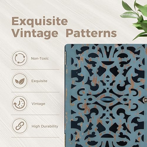 Miniatura 5 de MMAISON Arts - Armario decorativo con 2 puertas, armario de almacenamiento desgastado con patas de madera maciza para sala de estar, entrada,