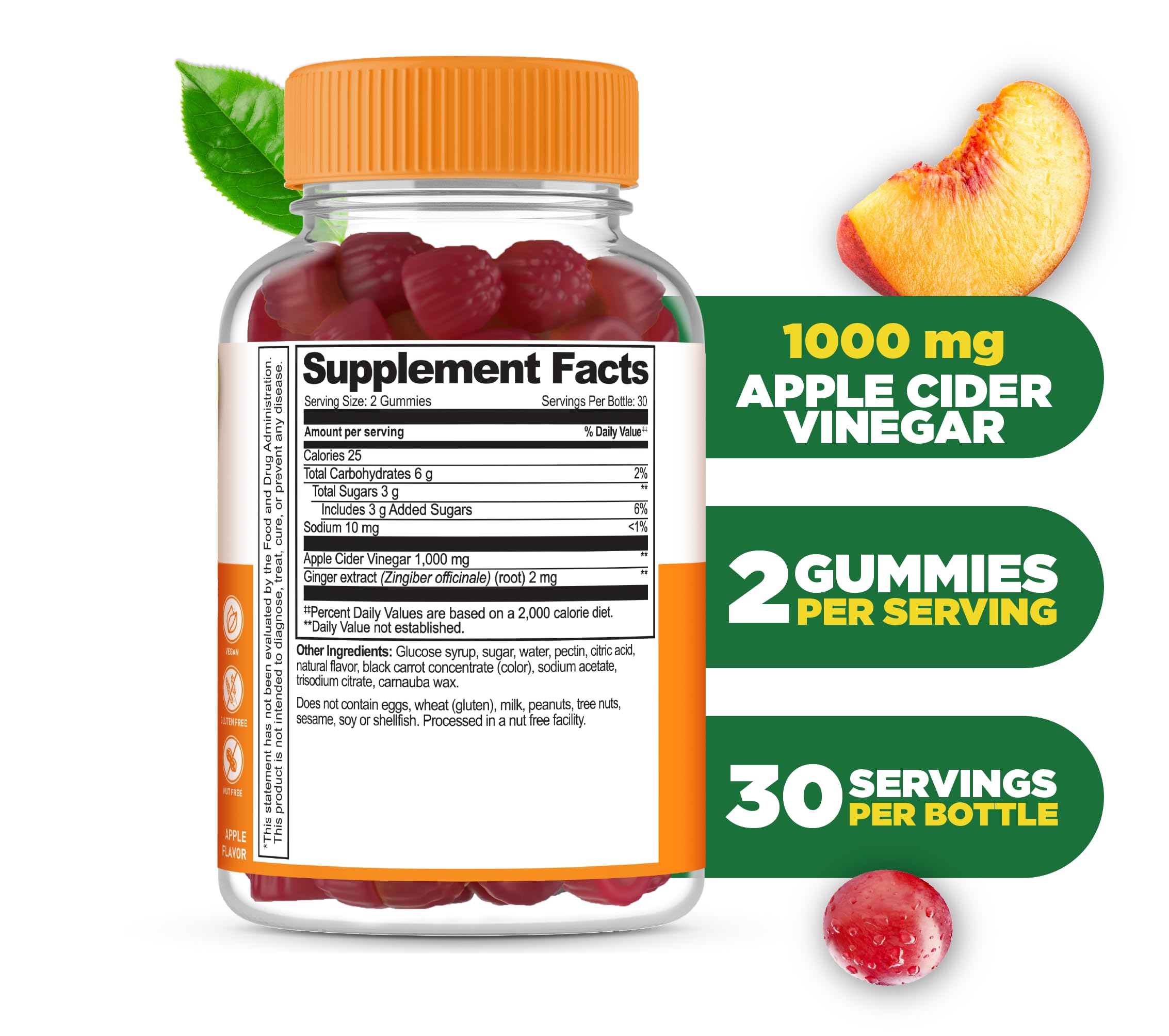 Lifeable Apple Cider Vinegar Gummies with Mother, 1000mg ACV, 60 Count — Amazon image 2