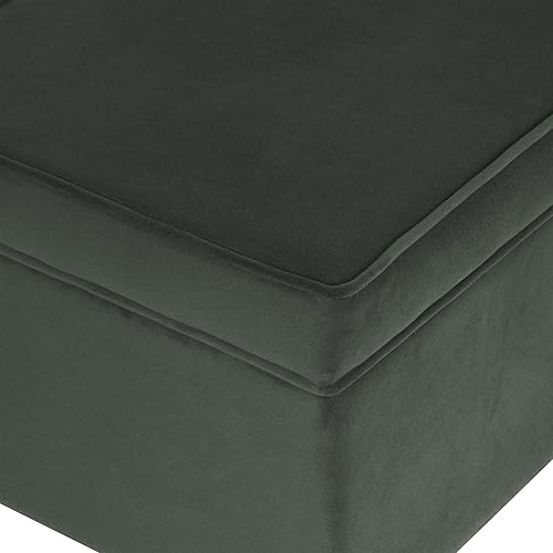 Miniatura 46 de Spatial Order Decoración del hogar | Otomana tapizada mediana rectangular de almacenamiento | Otomana con tapa con bisagras con almacenamiento para