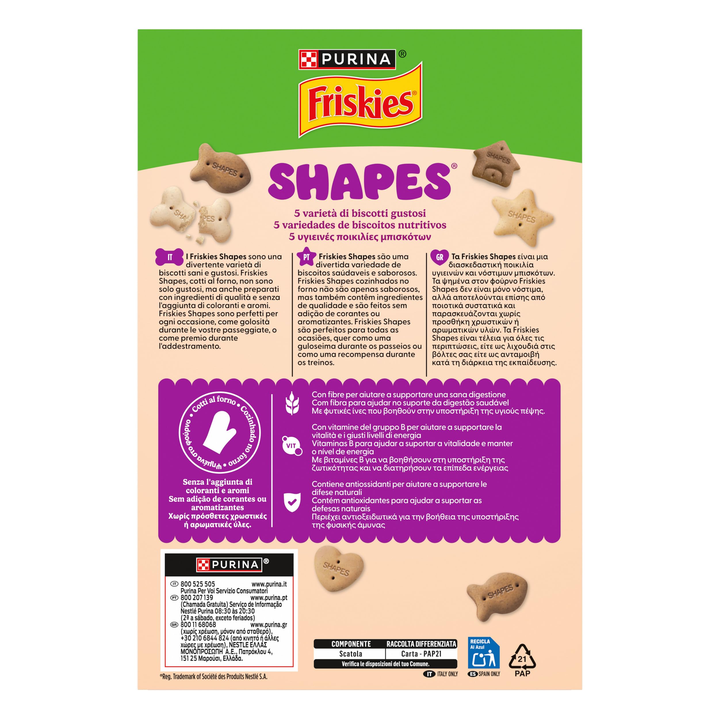 Purina Friskies Shapes - Galletas para Perro con vitaminas añadidas, 8 Paquetes de 400 g