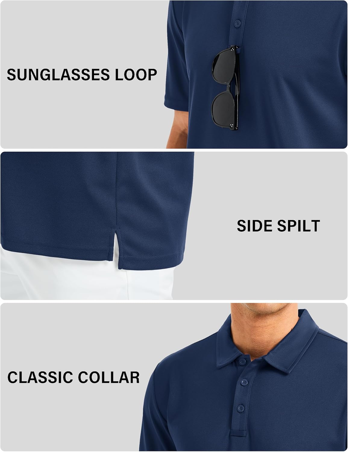 Cavva Men's Polo Shirts Golf Short Sleeve Dry Fit Moisture Wicking Performance Collared Polos Athletic Casual Work Shirt - Image 6