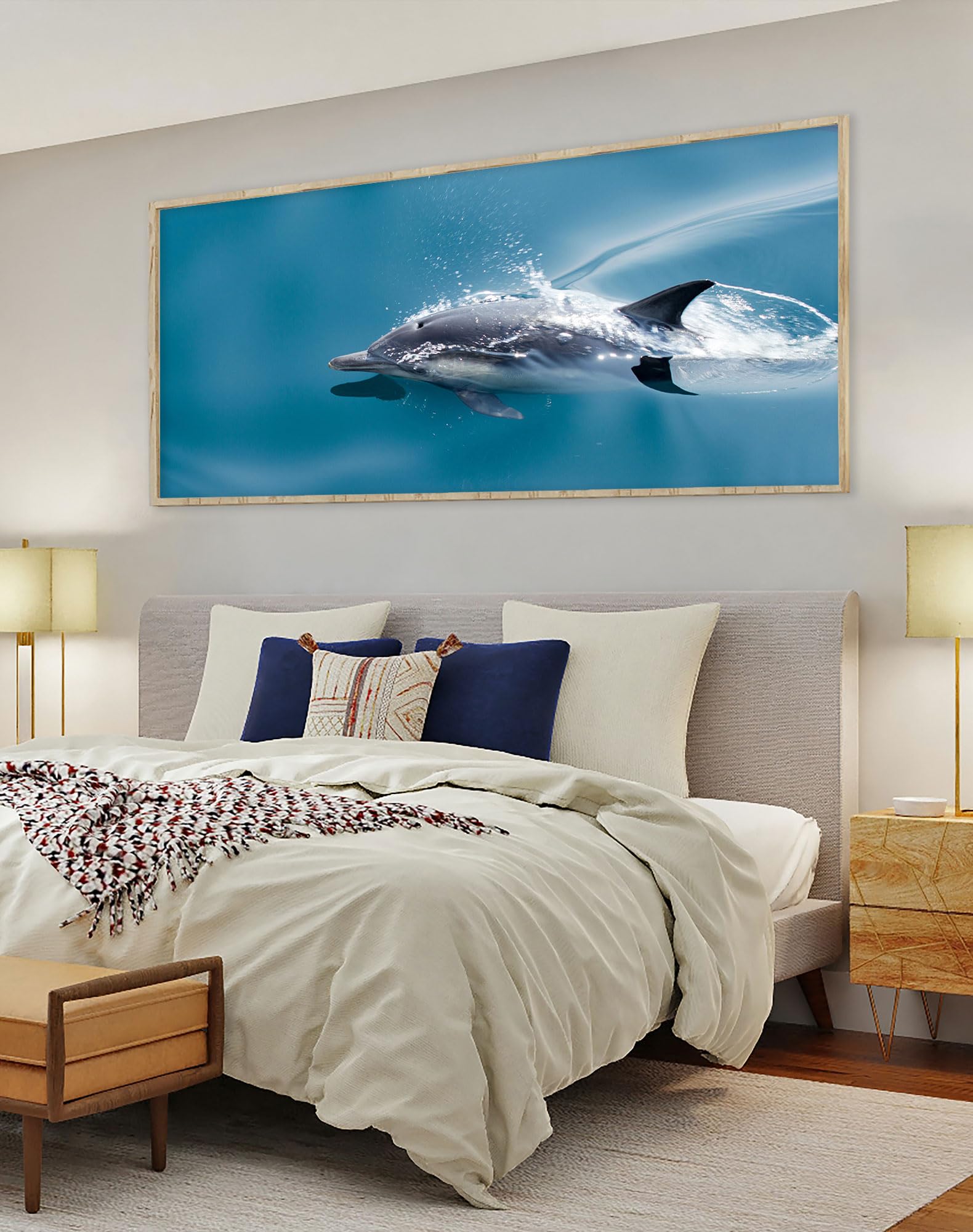 Instarry 5D Diamond Painting Quadri Grandi Dimensioni Simpatico Delfino Decorazione per Casa e Pareti 120x60 cm