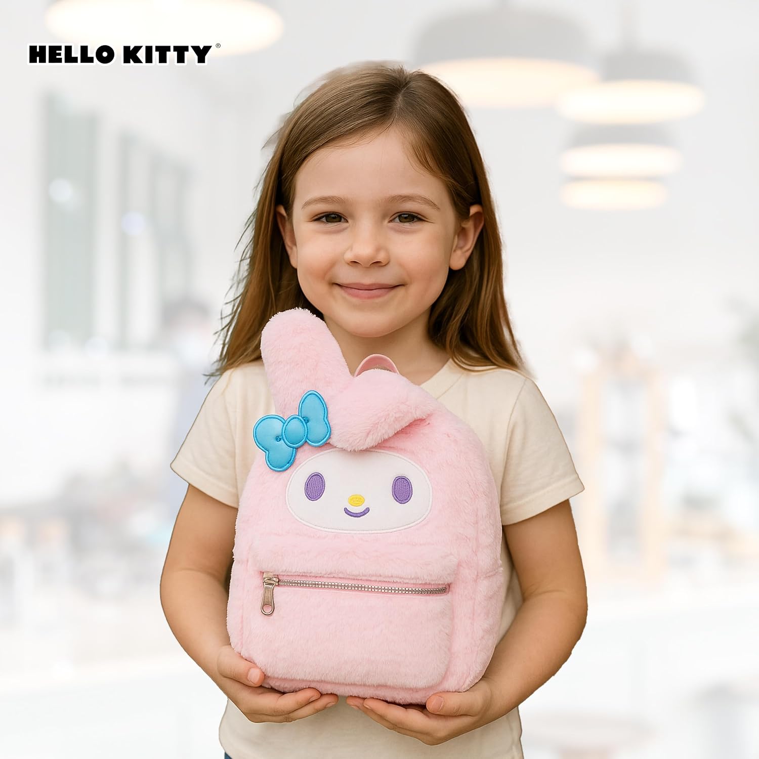 Concept One Sanrio Mini 3D Backpack, My Melody Small Travel Bag for Men and Women, Pink, 10 Inch