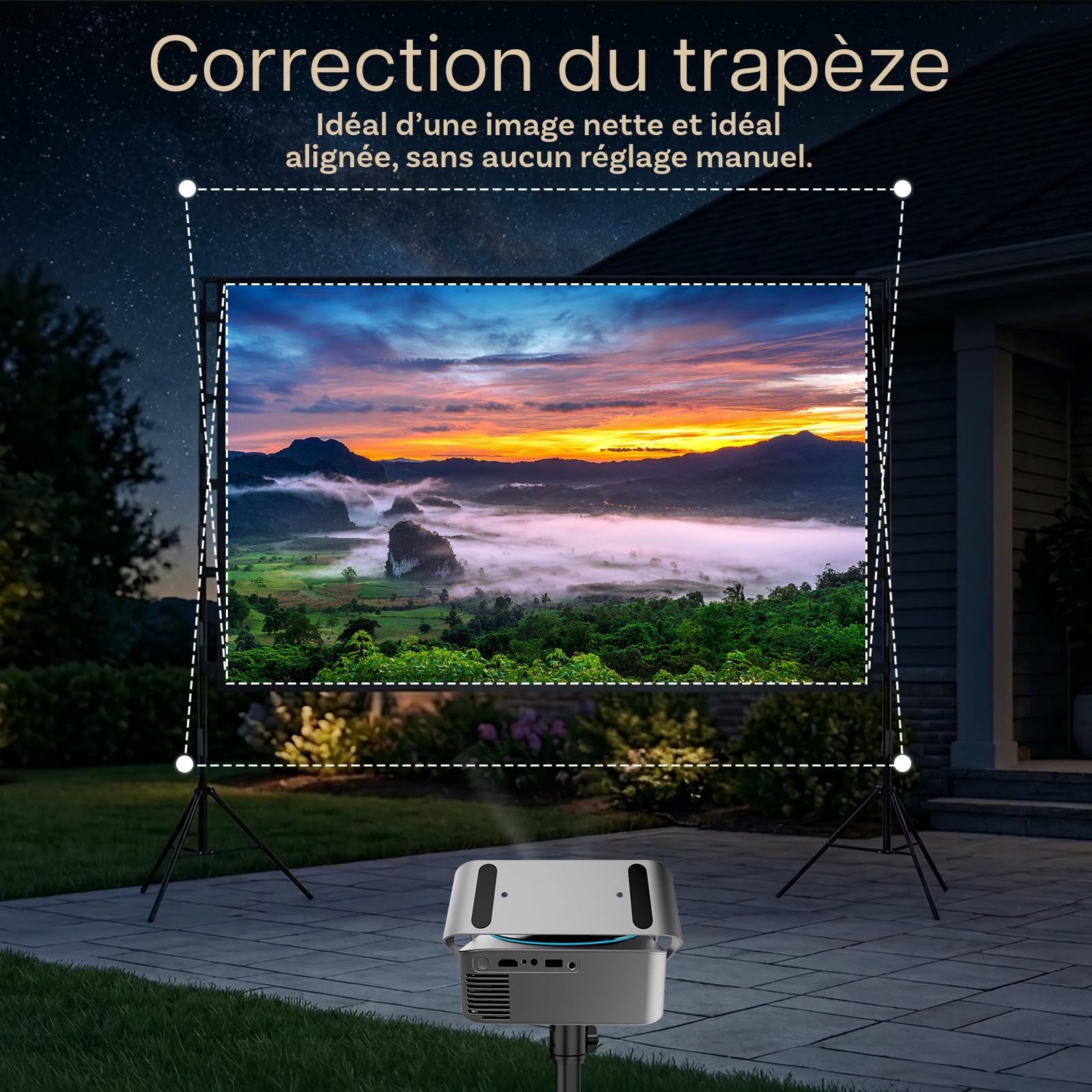 Vidéoprojecteur 1080P Full HD Compatible 4K – Projecteur Vidéo WiFi & Bluetooth – 320 ANSI, Correction Keystone Automatique, Écran 200 Pouces – pour HDMI, USB, iOS & Android – par MMOBIEL