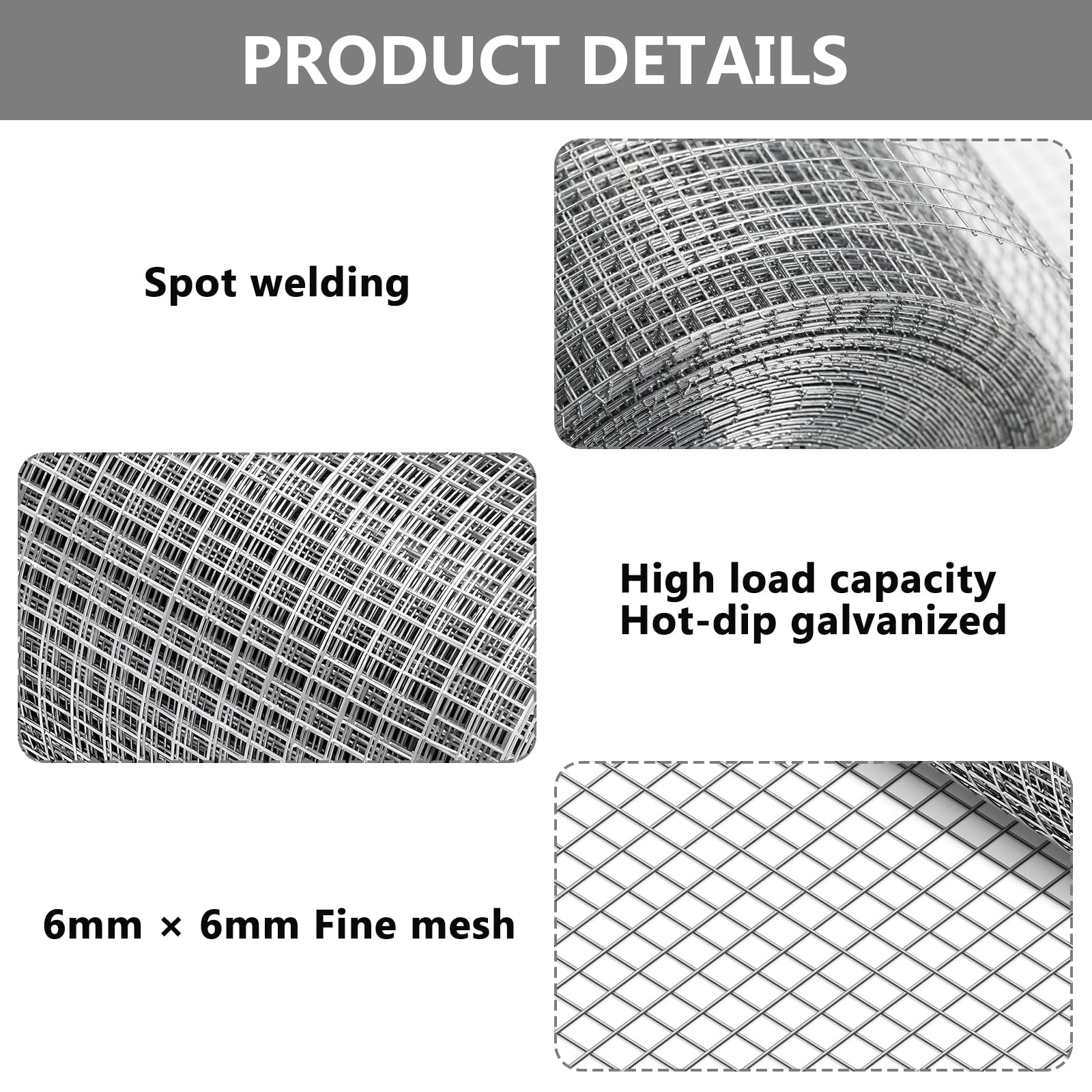 Grillage Métallique À Mailles Fines, Maille Fine 6 MM, Grillage Métallique Galvanisé, Grille Métallique Fine, Treillis Métallique À Mailles Fines, Pour Cages À Lapins, Jardin 40 CM X 5M