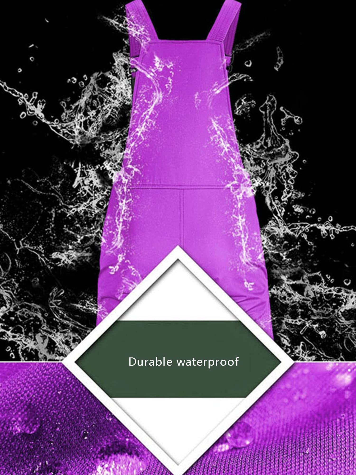 Achlibe Combinaison de ski sans manches avec bretelles réglables pour femme - Pantalon de snowboard imperméable pour l'extérieur