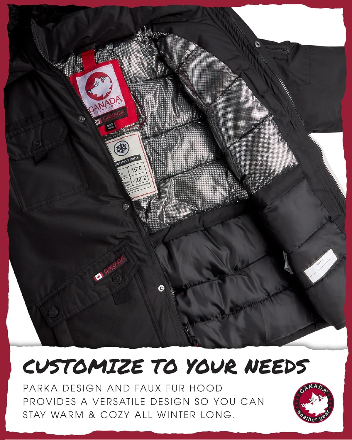 CANADA WEATHER GEAR Boy Winter Coat - Heavyweight Water and Wind Resistant Boys Winter Parka Jacket Ski Insulated Outerwear - Image 3