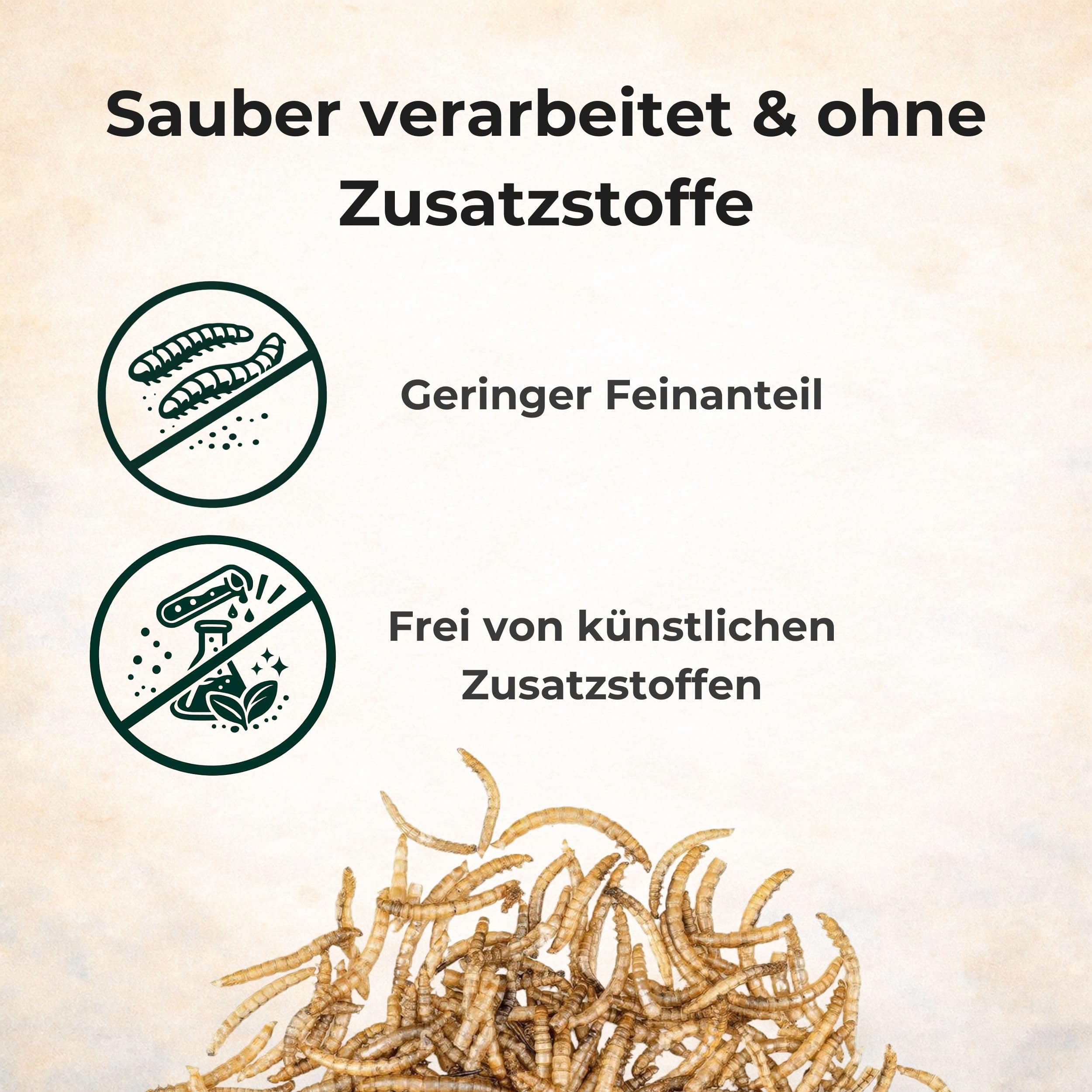 Mehlwürmer getrocknet für Reptilien 20kg - Premium-Qualität, Nahrhaftes Futter, Perfekt für eine Vielzahl von Amphibien, Schildkrötenfutter, Fischfutter Teich & Aquarium, wiederverschließbarer Beutel