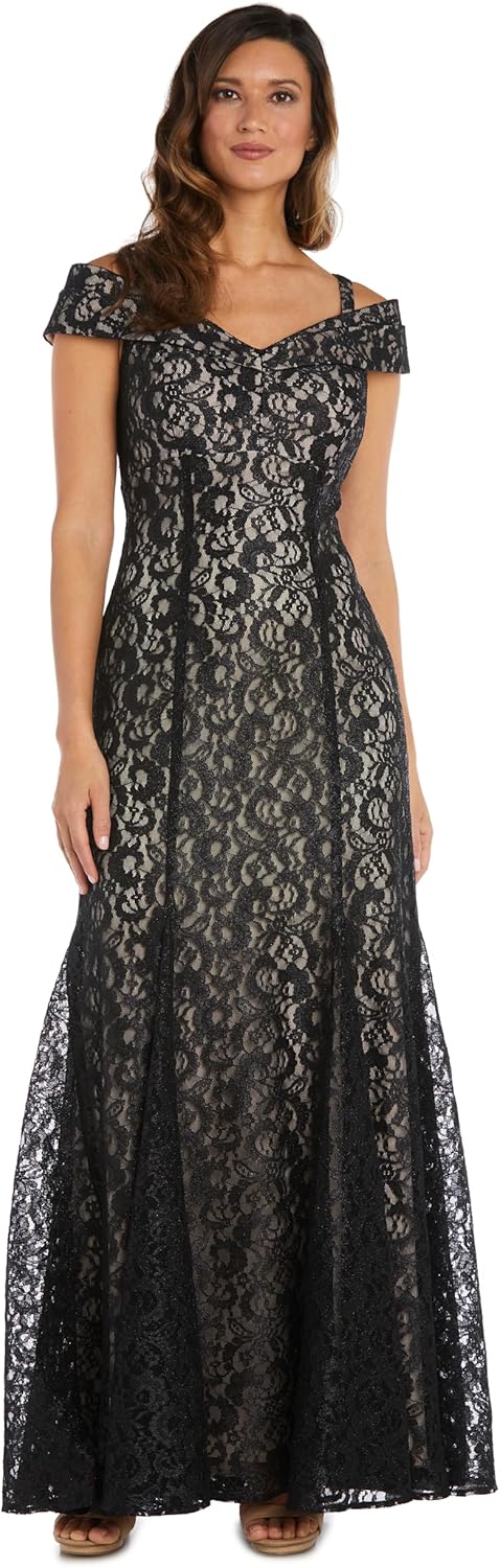 R&M Richards Women's Off The Shoulder Evening Gown