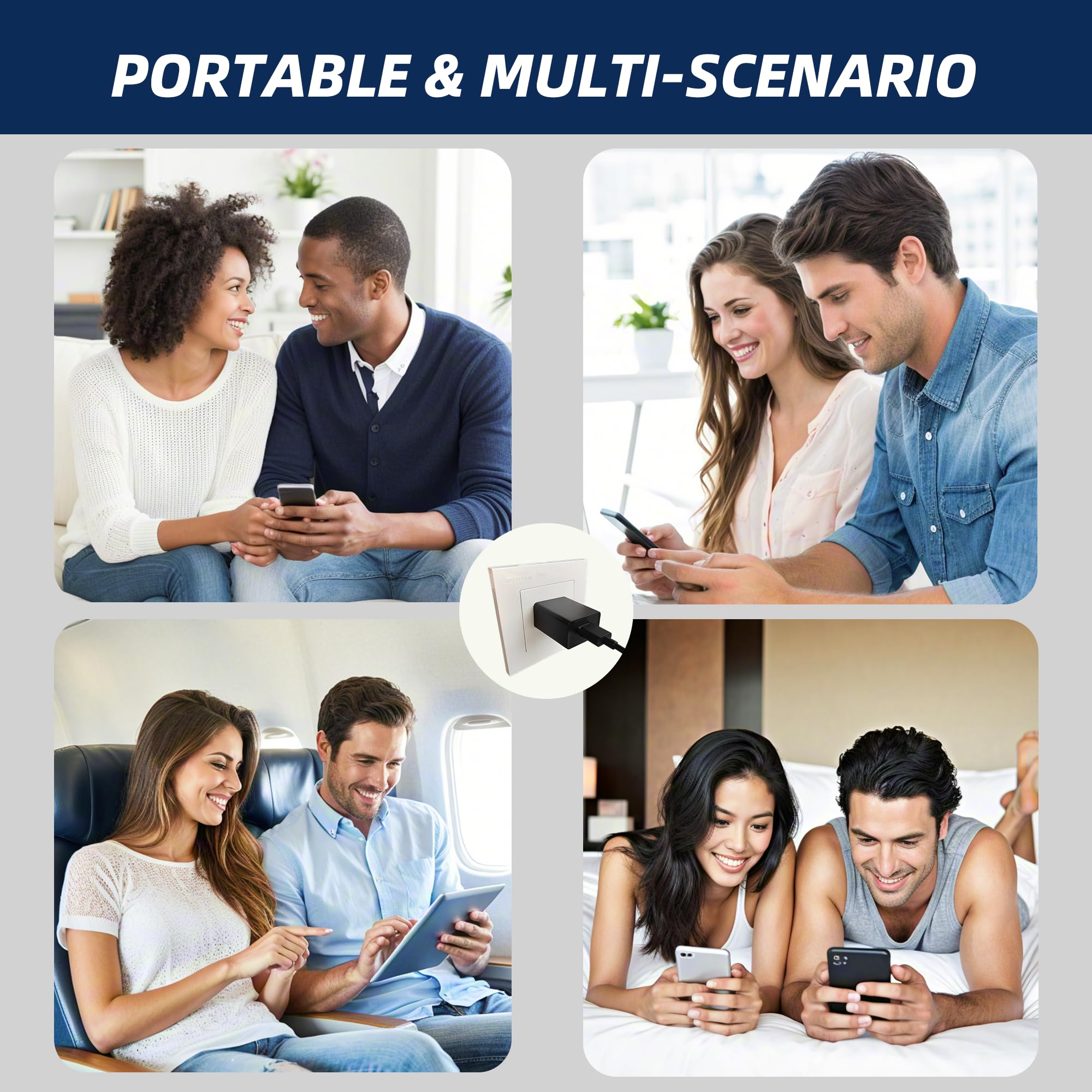 Blocco caricabatterie USB 5 V 1 A per presa a muro (certificato UL, nero, 2 pezzi), adattatore di alimentazione da 5 W per telefoni cellulari, tablet, auricolari, power bank, dispositivi