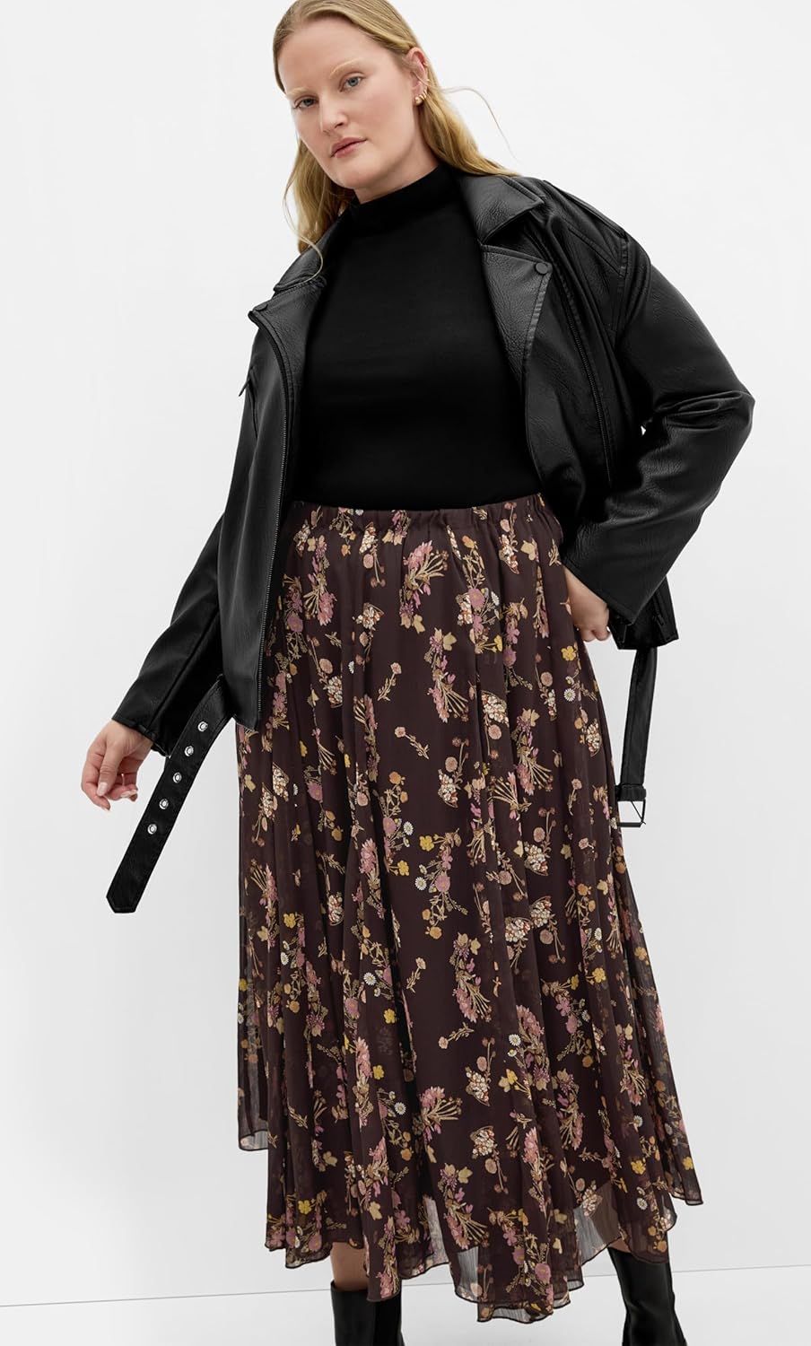 City Chic Women's Plus Size Skirt - Serene Print Midi - Image 3