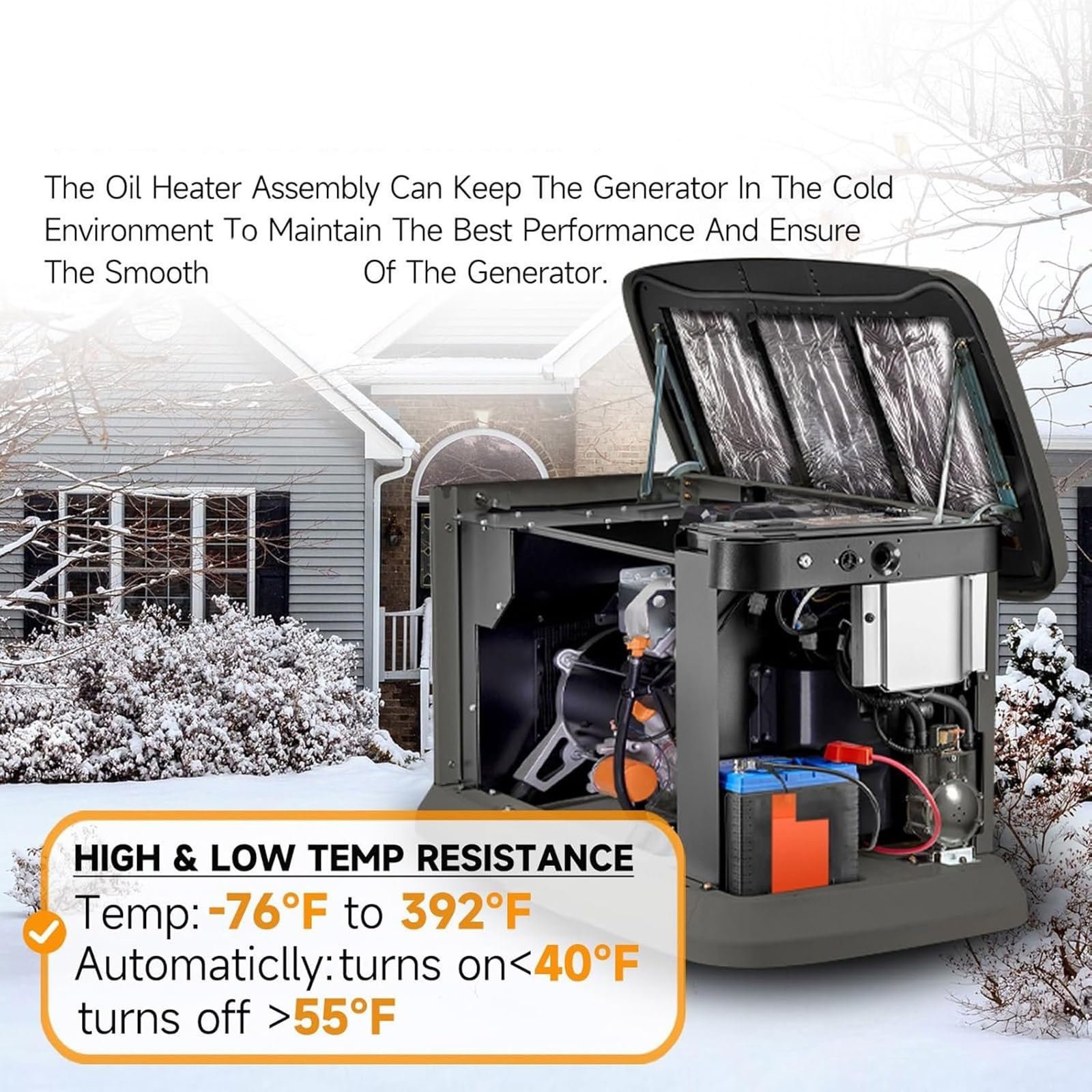 Générateur de refroidissement par air pour temps froid, kit avec batterie et chauffages à huile, convient pour l'intérieur et l'extérieur, générateur portable d'hiver de 9 kW à 22 kW