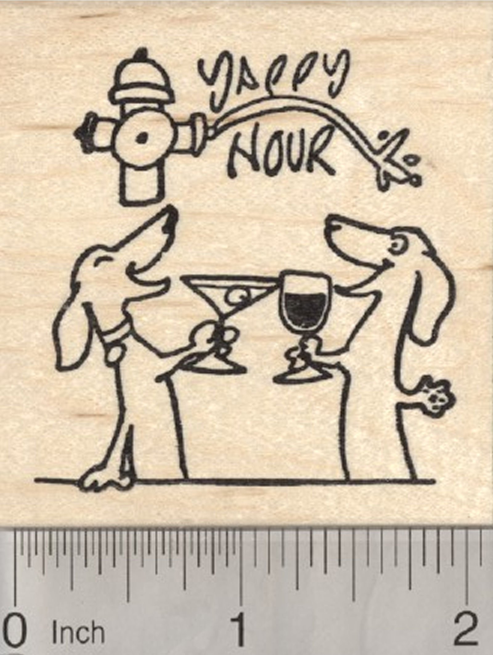 Rubberhedgehog Yappy Hour Dog Rubber Stamp Dachshunds With