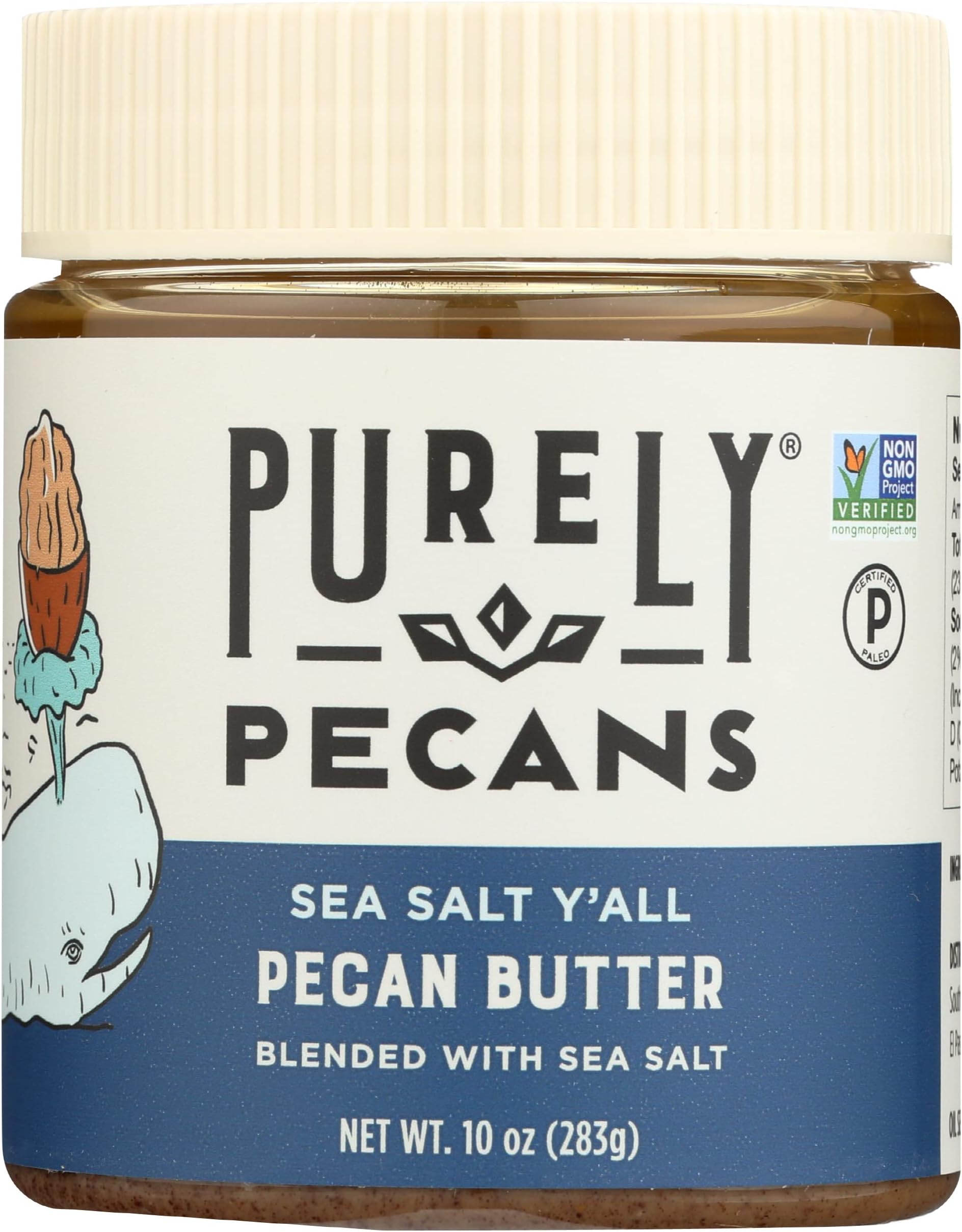 Purely Pecans Nut Butter - Gluten-Free, Non-GMO, Keto, Paleo, Kosher, Vegan - Creamy Pecan Butter - 10oz Sea Salt Yall
