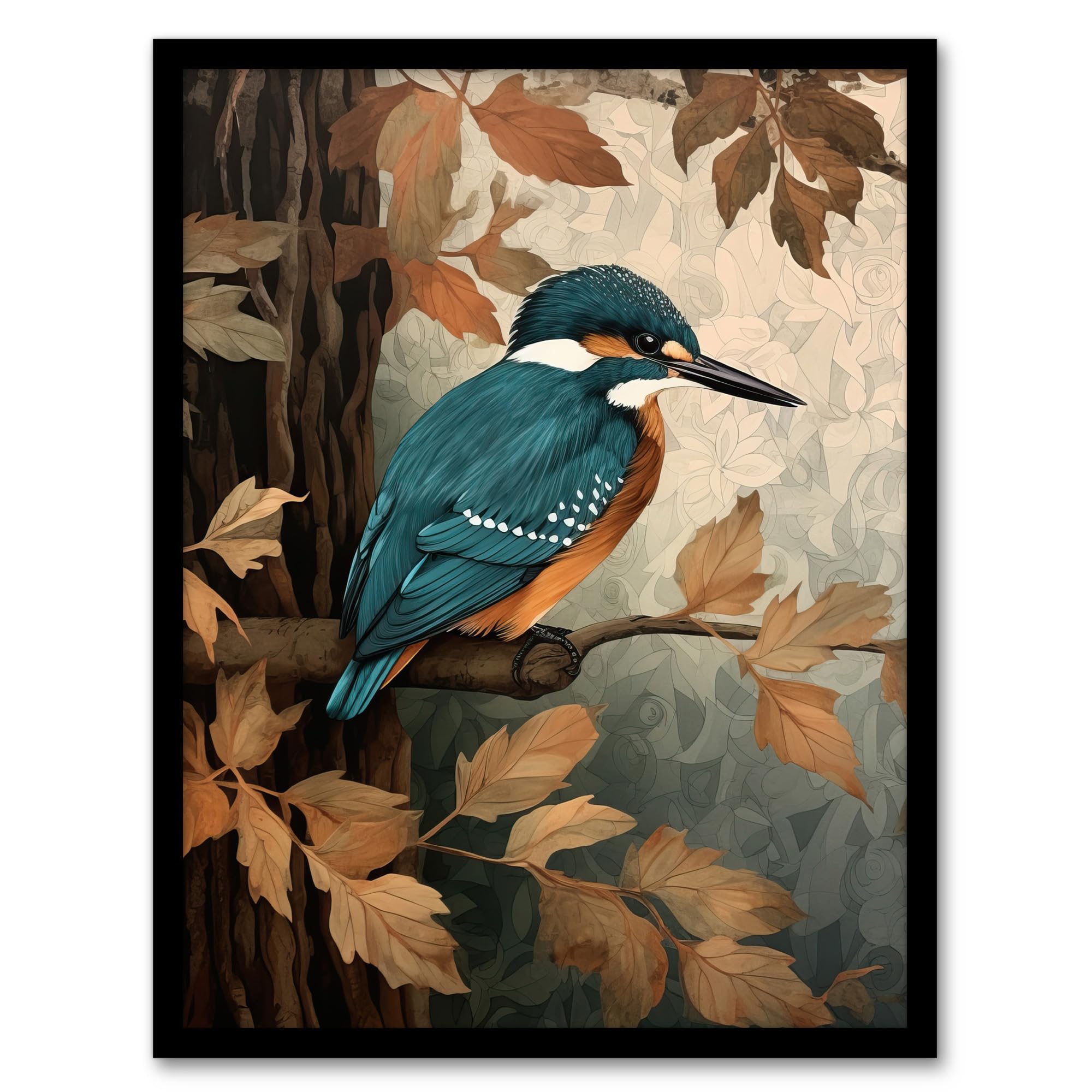Kingfisher By George Sinclair Vintage Botanical Earthy Art Poster Print Picture