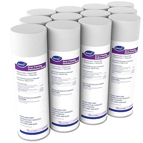 Diversey Envy 04531 - Limpiador desinfectante espumoso, 12 x 19 onzas, aerosol de 19.01oz
