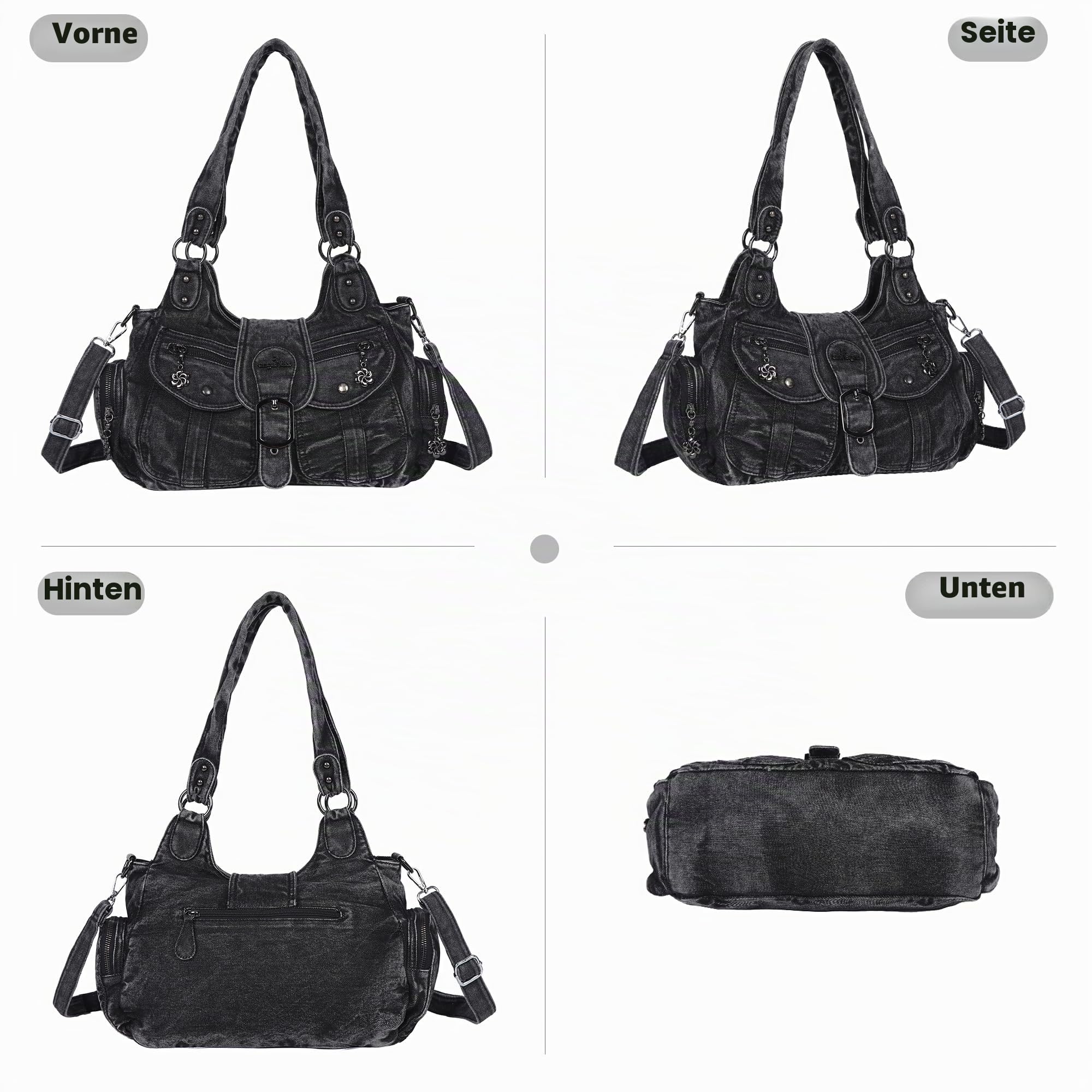Angel Kiss Damen Handtasche Tote Bag Shopper Weiches PU Leder Schultertasche Umhängetasche Retro mit Abnehmbar Schulterriemen vielen Fächern für Frauen Arbeit Freizeit Schule Reise