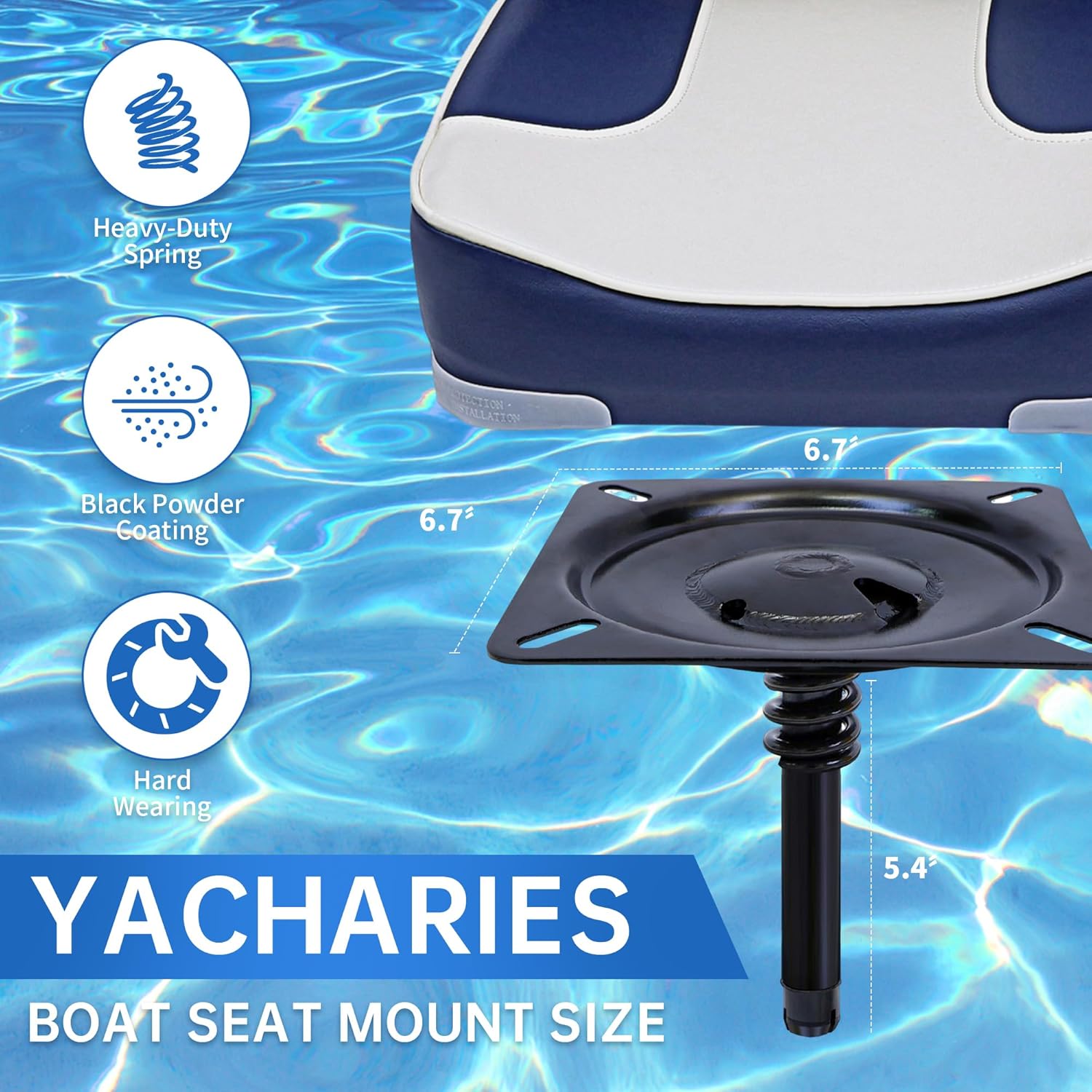 3 Pieces Boat Pedestal Seat Package Set Boat Seat Base Boat Seat Pin Post Seat Swivel Mount Boat Seat Pedestal Accessories for Boat Seat Post & Boat Seat Mount to Install Boat Seats