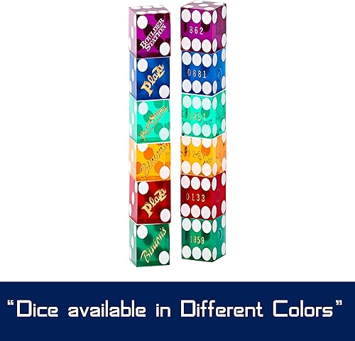 Miniatura 2 de Juego de 5 dados originales de Las Vegas Casino  Surtido de juegos de dados verdes, morados, azules, rojos esmerilados y rojos pulidos  Dados