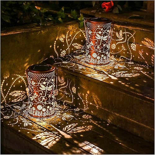 Vista 38 de Faroles solares de abeja para exteriores, impermeables, colgantes, luces solares colgantes para mujeres y hombres, faroles LED decorativos de abeja