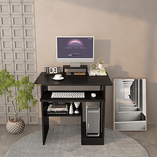 Miniatura 4 de Escritorio pequeño para computadora para oficina en casa, mesa de juegos compacta para computadora de escritorio y portátil, con cajón de