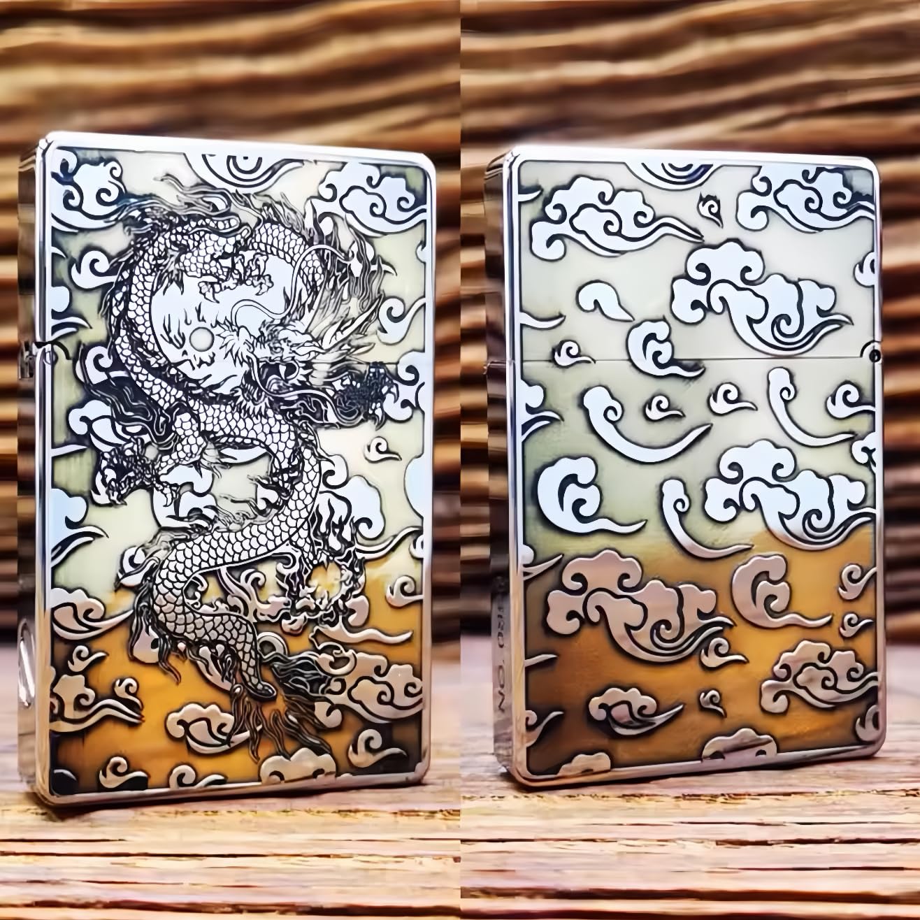ZORRO ZL8 Ultra Slim Armor Copper Nickel Finish Kerosene Lighter Deep Engraved Designs Constantine Pattern Windproof Flint Wheel