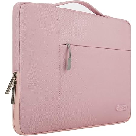 MOSISO ラップトップ スリーブケース 13-13.3 インチ ノートパソコン、MacBook Air 、MacBook Pro対応 ポリエステル 多機能 手提げバッグ（ピンク）
