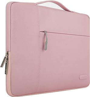 MOSISO Laptop Sleeve Compatible with MacBook Air/Pro Retina,13-13.3 inch Notebook,Compatible with MacBook Pro 14 inch 2023-2021 A2779 M2 A2442 M1,Polyester Multifunctional Bag, Pink