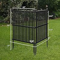 Vista 6 de Paneles de valla de vinilo, 2 unidades de valla de privacidad para piquetes al aire libre, 2 paneles de valla de PVC blanco, 48 pulgadas de alto x