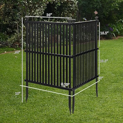 Miniatura 6 de Paneles de valla de vinilo, 2 unidades de valla de privacidad para piquetes al aire libre, 2 paneles de valla de PVC blanco, 48 pulgadas de alto x