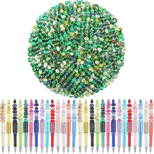 Vista 36 de Cuentas de agujero grande negro europeo para bolígrafos, 100 piezas surtidas de agujeros grandes de hadas, varita de jardín, cuentas espaciadoras