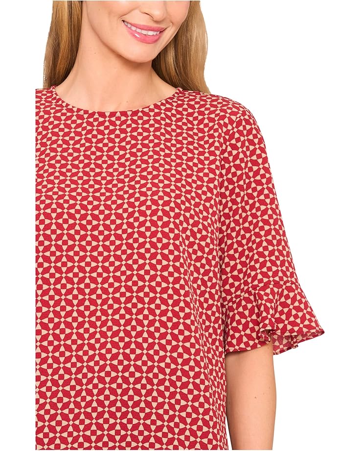 CeCe Elbow Sleeve Ruffle Cuff Crew Neck Top - #3 of 3