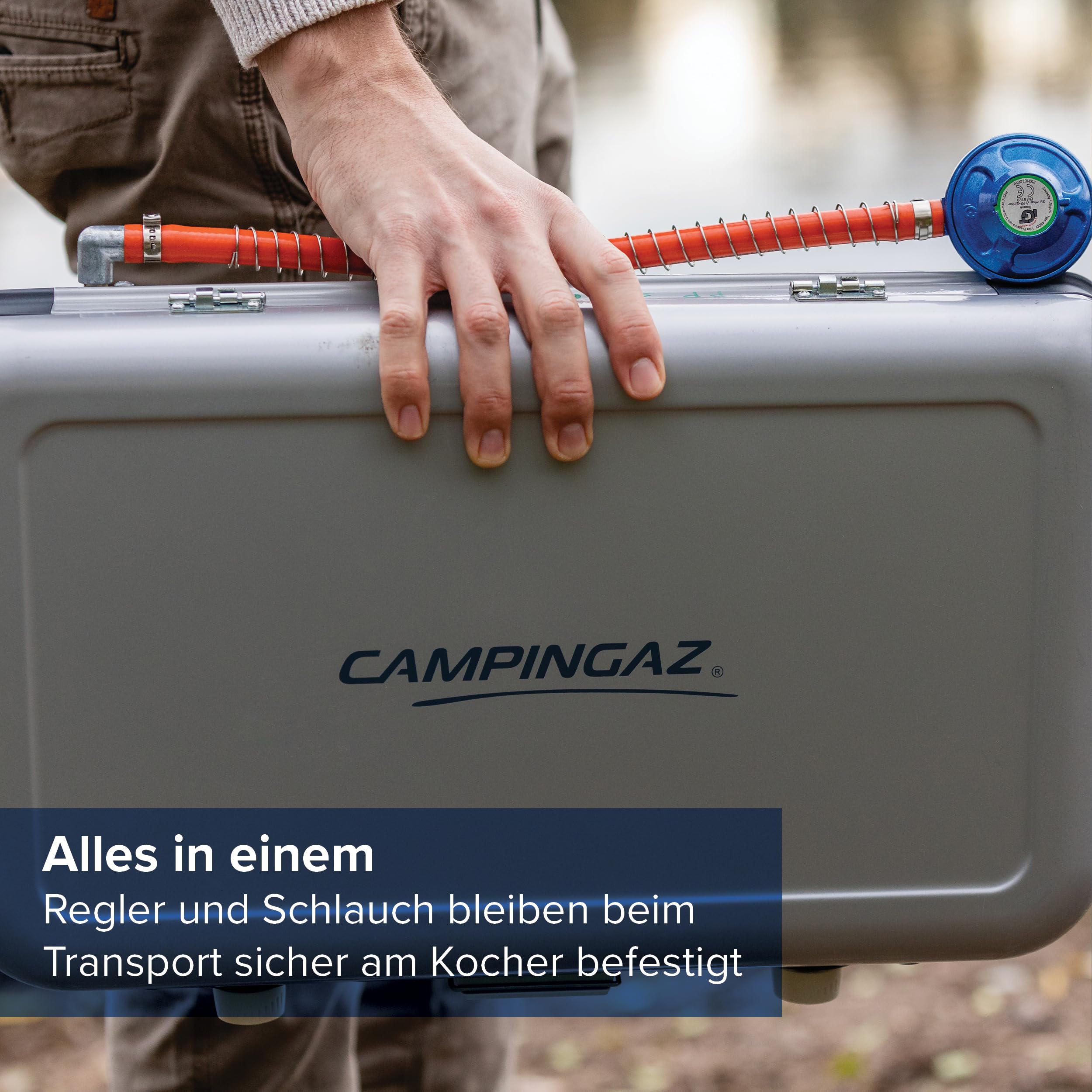 Campingaz Cucina da campeggio 2 CV, fornello a gas portatile a due fuochi, griglia esterna, bianco